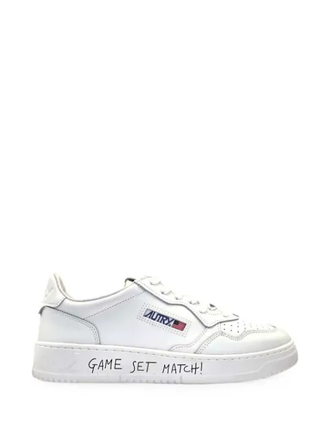 Autry Medalist slogan-print leather sneakers White AULMML08