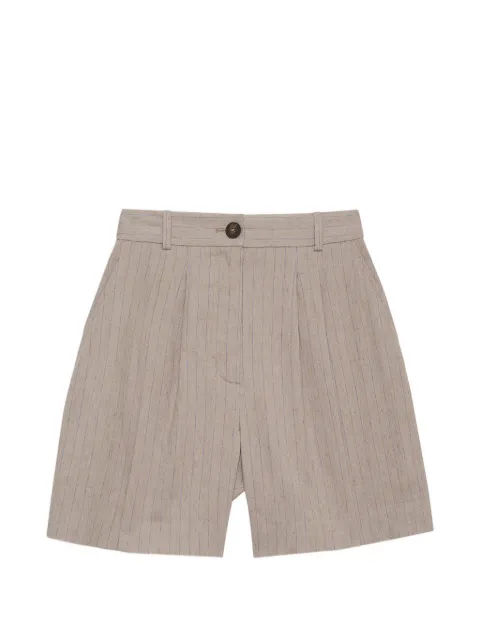 ANINE BING Brice shorts - taupe and blue pinstripe Neutrals A0312225