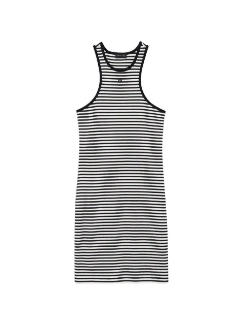ANINE BING Cole dress - white and black mini stripe Black A0212338