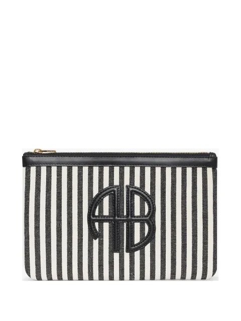 ANINE BING Lili pouch - white and black stripe White A1312278