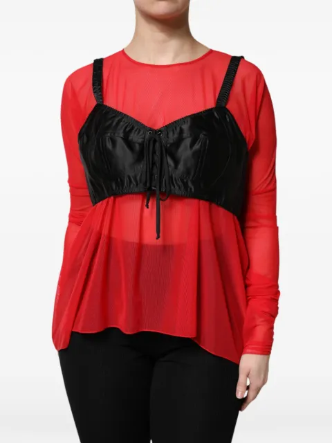 Dolce & Gabbana layered bustier-detail top Red F761WT