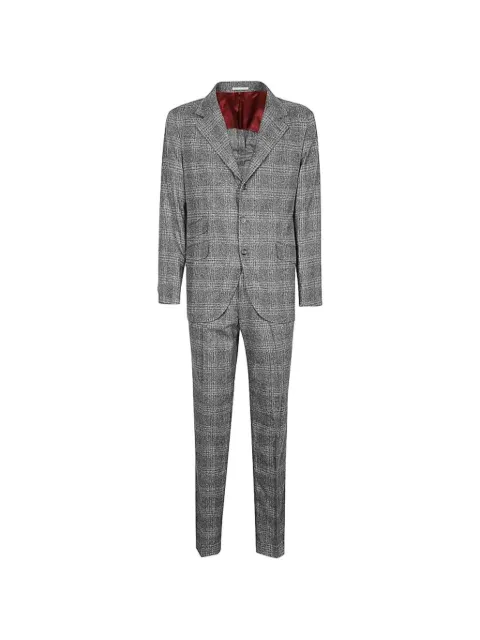Brunello Cucinelli Prince of Wales check suit Grey MY467LDWHC021