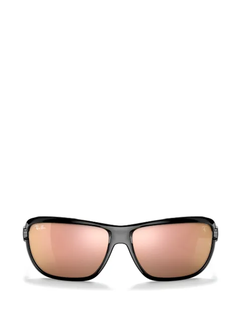 Ray-Ban x Scuderia Ferrari rectangle-frame sunglasses Black RB4365MF6572Y