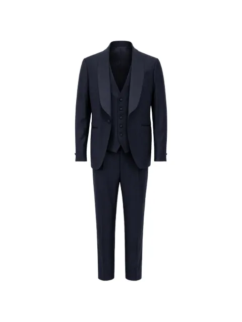 FRANZESE COLLECTION shawl-collar three-piece suit Blue X7SGPWETXANTUP073