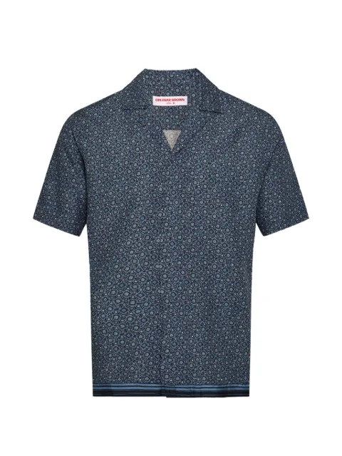 Orlebar Brown Maitan geometric-print shirt Blue 281821