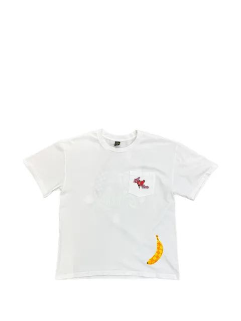 ANTI PROMO graphic-print chest-pocket T-shirt White MB03