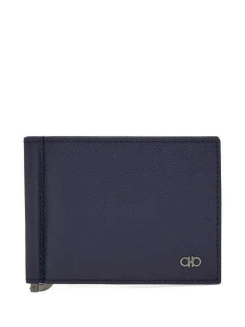 Ferragamo Gancini wallet with money clip Blue 793808