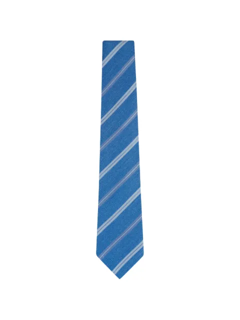 Kiton striped silk tie Blue 7L663