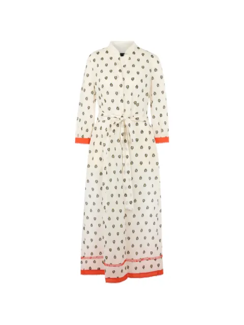 MARCCAIN floral-print belted dress Neutrals AC2139W45