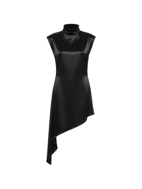Alaïa asymmetric-hem high-neck mini dress Black AA9R3067W149C