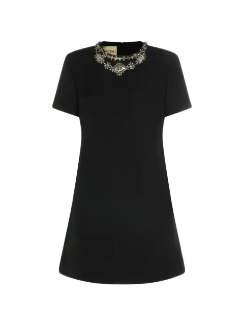 Valentino Garavani embroidered crepe couture short dress Black BVAKK51CF