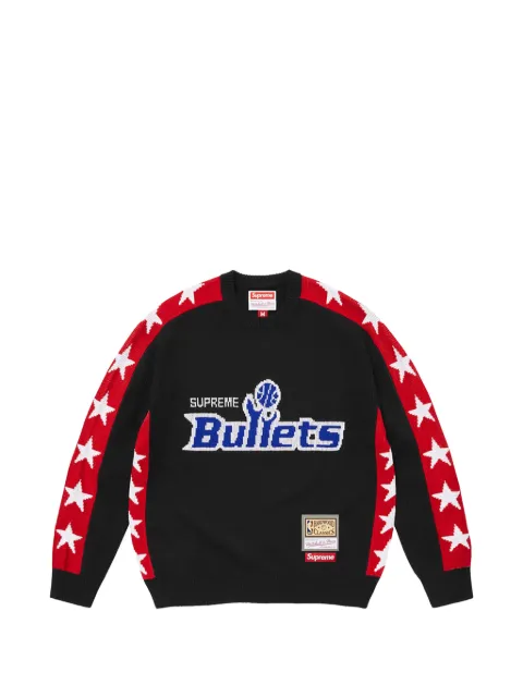 Supreme x Mitchell & Ness NBA star-intarsia sweater Black SU27713