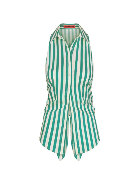 Simon Miller Loch striped sleeveless shirt Green W33723170
