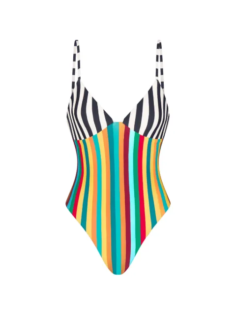 Simon Miller Behati striped swimsuit Green W34854071