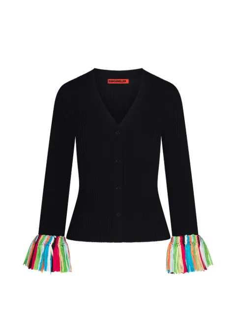 Simon Miller Cara fringe-trim cardigan Black W35194149