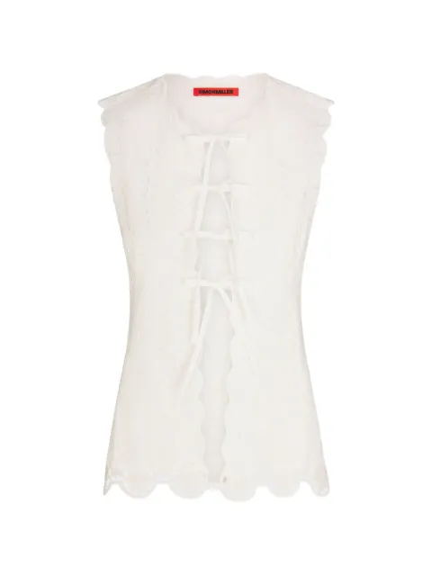 Simon Miller Delilah eyelet tie-fastening blouse White W35143266