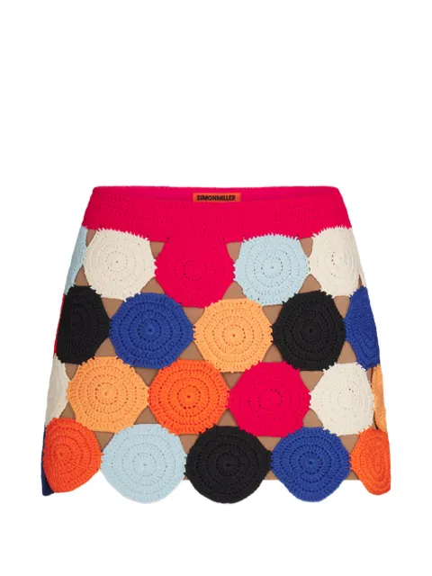 Simon Miller Beep Beep crochet-knit low-rise mini skirt Red W20956093