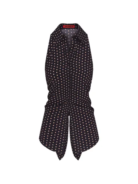 Simon Miller Loch polka-dot sleeveless shirt Black W33723258