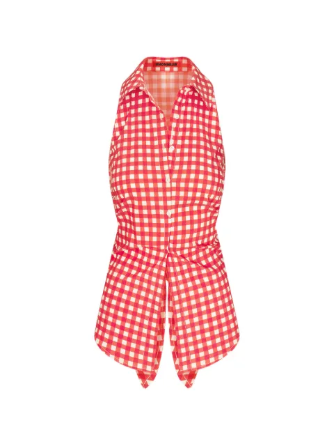 Simon Miller Loch gingham-check sleeveless top Red W33723170