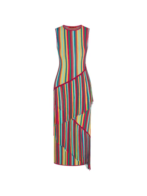 Simon Miller Spiral-knit fringed maxi dress Red W47216051