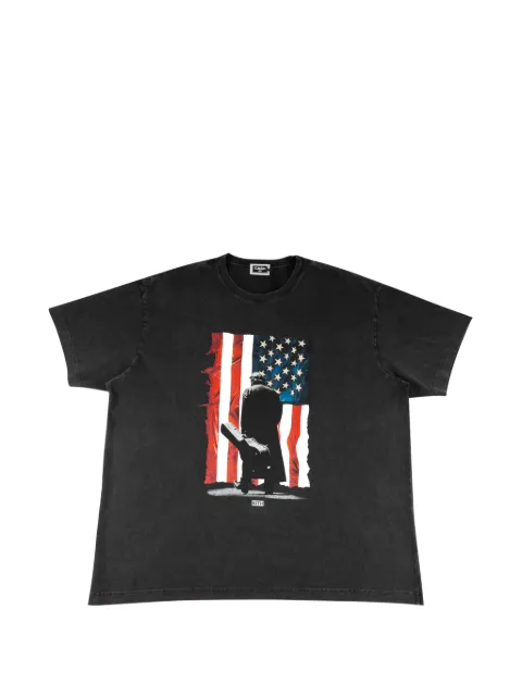 KITH x Johnny Cash American Flag Walk The Line T-shirt Black KHM033588001