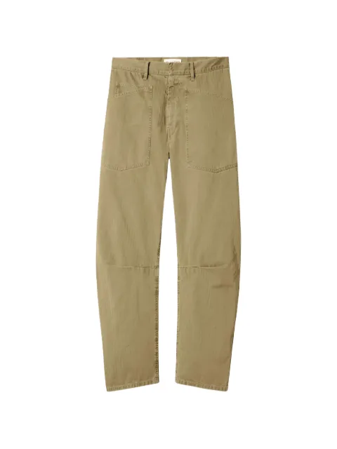 Nili Lotan Shon patch-pocket barrel trousers Neutrals 10193W737
