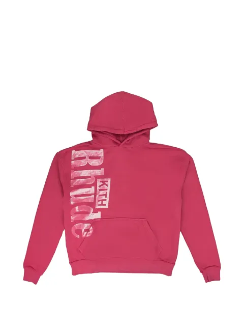RHUDE x Kith logo-print cotton hoodie Pink RHDMHDS1934