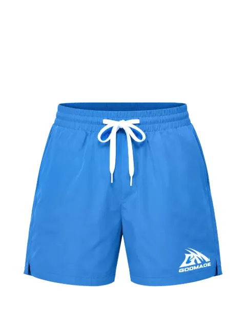 GODMADE logo-print drawstring swim shorts Blue GMSST014767