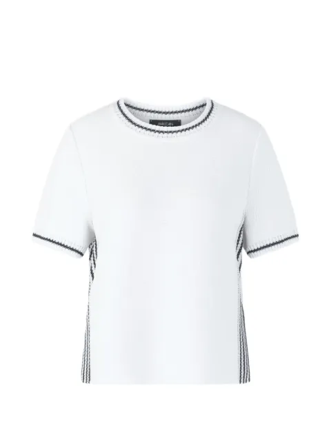 MARCCAIN contrast-trim short-sleeve sweater White AS4124M24