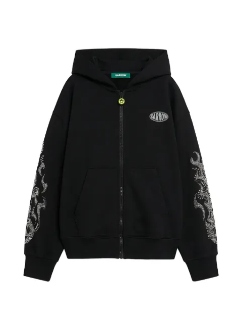 BARROW rhinestone-embellished logo-patch hoodie Black S6BWUAZH089
