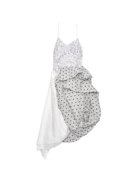 PAULINE DUJANCOURT Arkadina Hybrid floral-print asymmetric dress White D164HBWTB