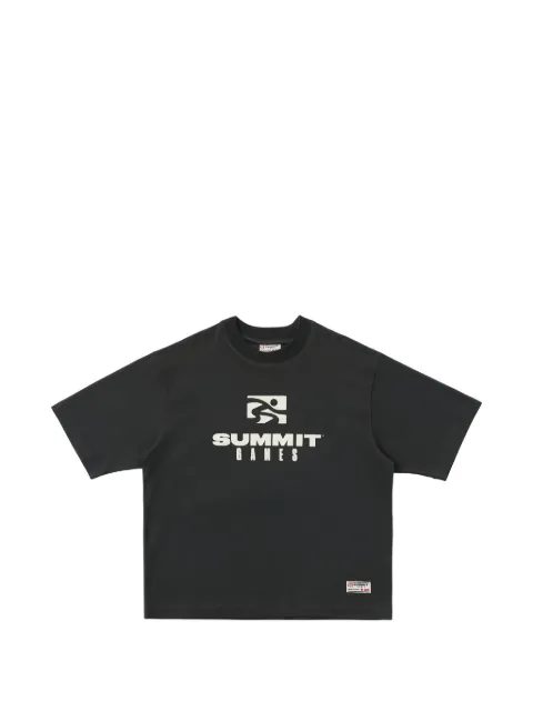 Homme graphic-print logo-patch T-shirt Black SG2610101