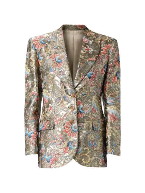 ETRO floral-jacquard single-breasted blazer Gold WRCA012399SADI8