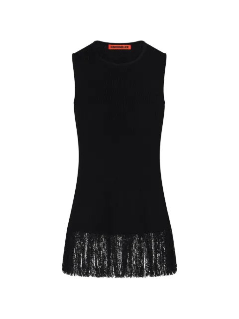 Simon Miller Lisel fringe-trim sleeveless top Black W35086091