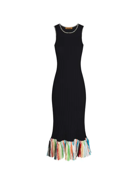 Simon Miller Thea fringe-trim midi dress Black W46804149