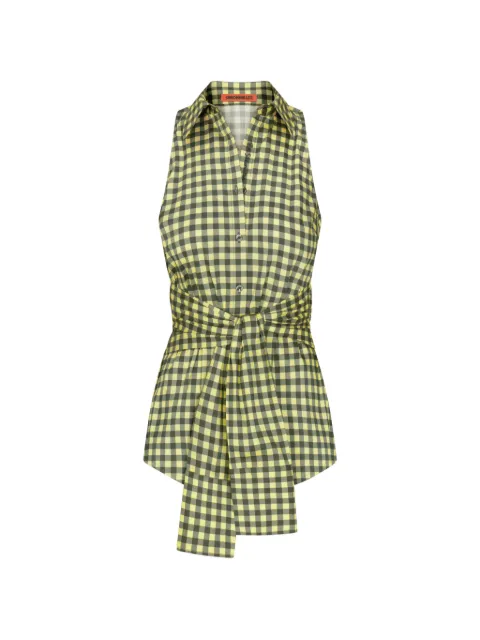 Simon Miller Inna gingham-print sleeveless shirt Yellow W34703170