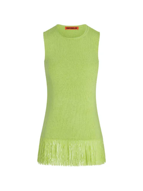 Simon Miller Lisel fringe-trim sleeveless top Green W35086091