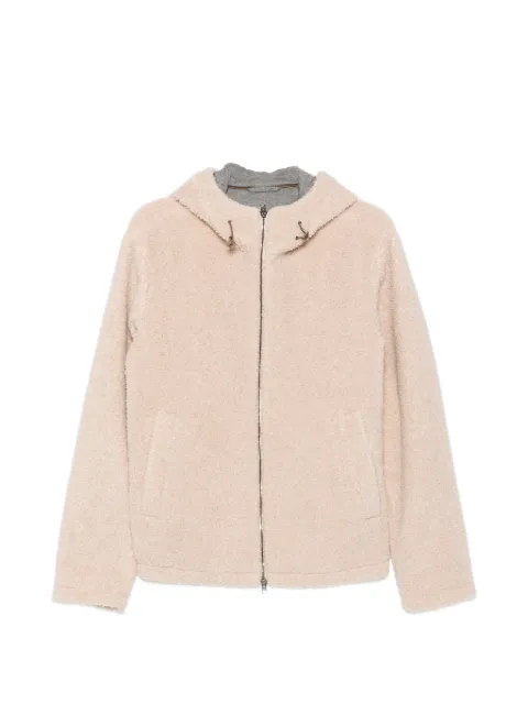 Herno fleece-texture hooded jacket Neutrals GI00105UR128951985