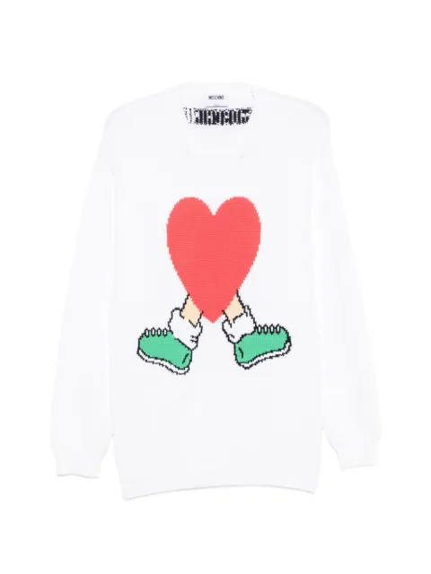 Moschino heart-embellishment sweater White A09120207