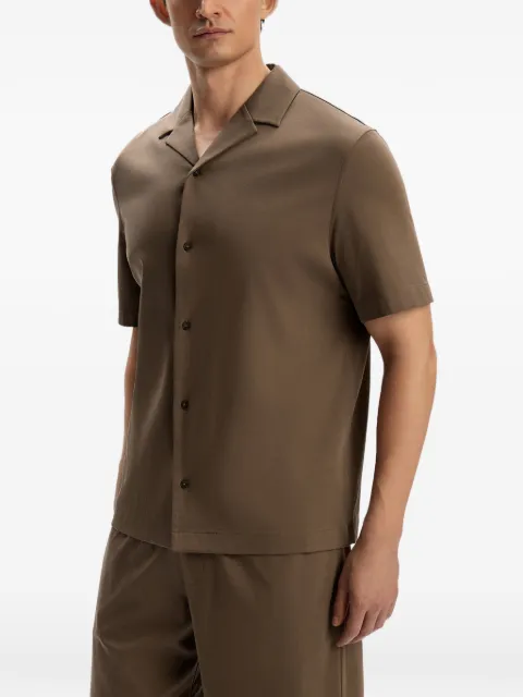 12 STOREEZ short-sleeve cotton shirt Brown 132416