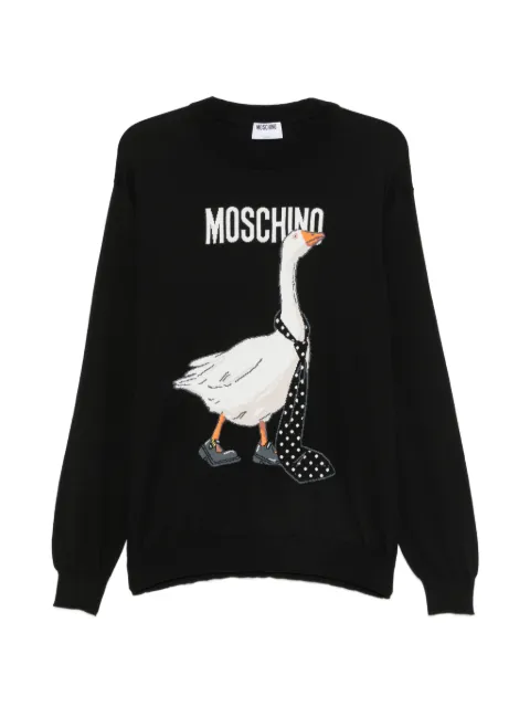 Moschino goose-intarsia sweater Black 09280202