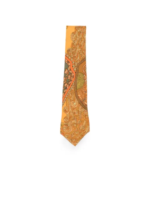 Hermès Pre-Owned 2010s printed silk tie Orange HE198BRT