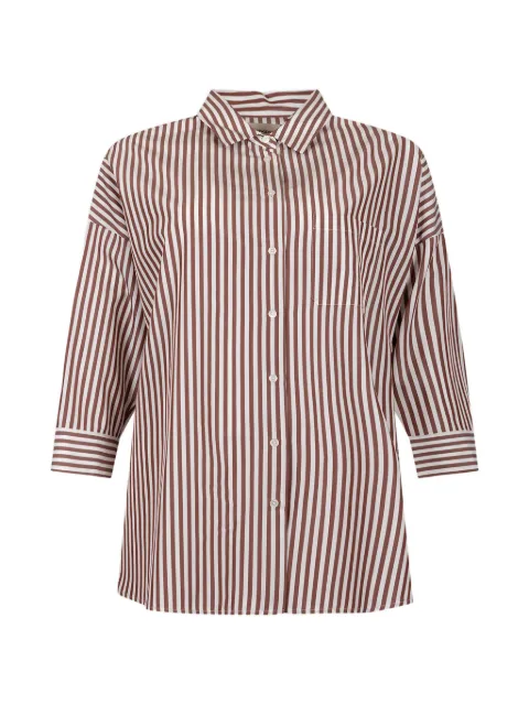 Weekend Max Mara striped cotton shirt Brown 5116031600004