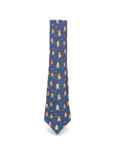 Hermès Pre-Owned 2010s windmill-print tie Blue HE198BRR