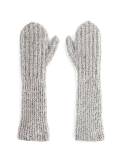 B.B. Walace Irwin ribbed-knit mittens Grey A0022