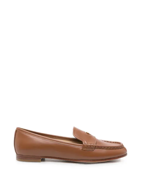 Michael Michael Kors Jennings logo-plaque leather loafers Brown 40S6JNFP1L