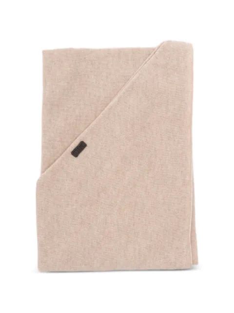 Brunello Cucinelli Monili-embellished cashmere scarf Neutrals M12201889C9731