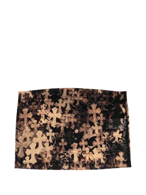 Chrome Hearts Cross Print sheer-mesh mini skirt Neutrals CHRM1314