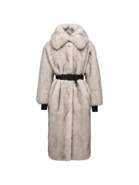 Moncler Grenoble belted faux-fur coat Neutrals K20981C0000289B4I