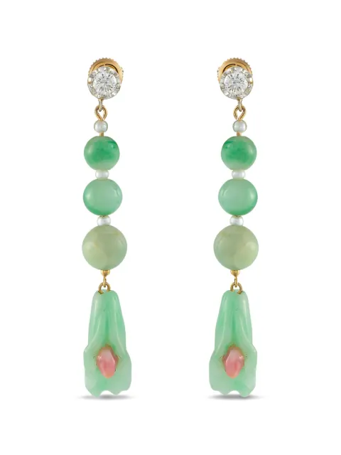 LB Exclusive jade and diamond earrings Gold MF25051826